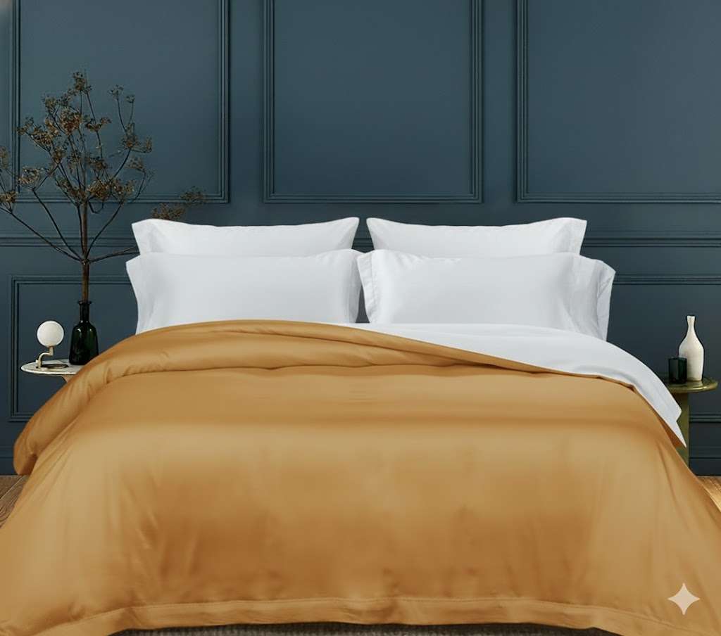 600TC Quilt Cover. Reversable. White or Gold. Hotel Quality.