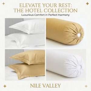 600TC Pillow Covers and Bolster Covers. Egyptian Cotton (2 Pieces)